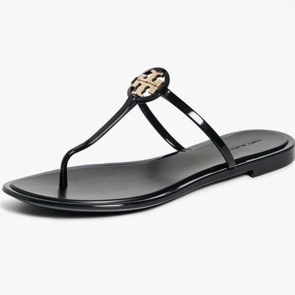 Tory Burch Black and Gold Sandals - Picture 4 of 4